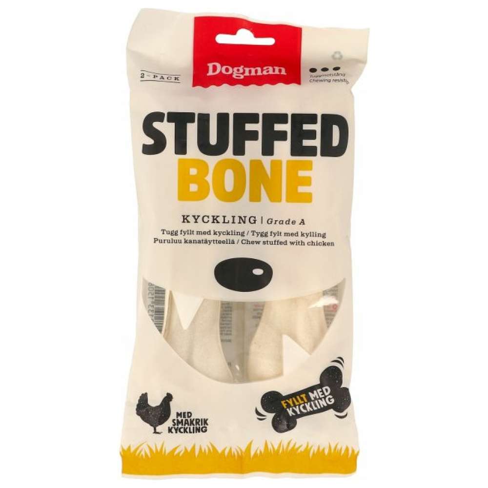 Dogman Chicken stuffed bone 2p Vit M 15cm