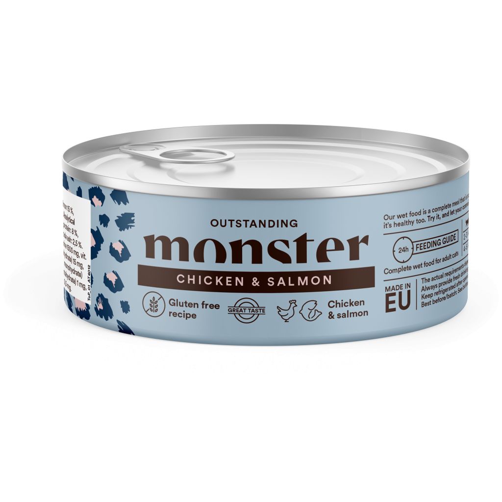 Monster Cat Adult Multi Chicken/Salmon Can 100 g