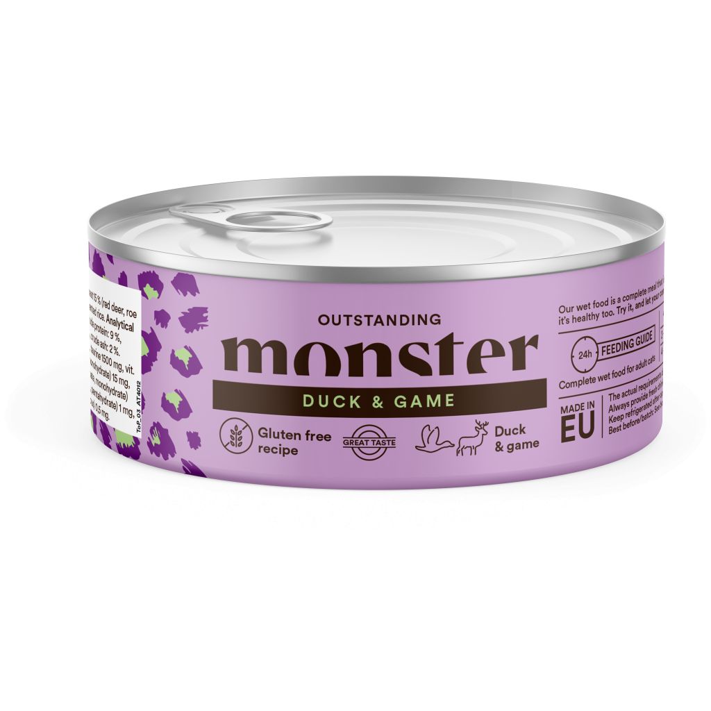 Monster Cat Adult Multi Protein Duck/Game Can 100 g