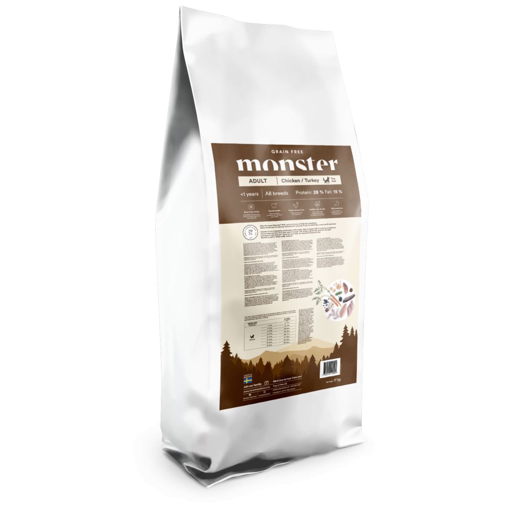 Monster Dog Grain Free Adult Chicken/Turkey 17 kg