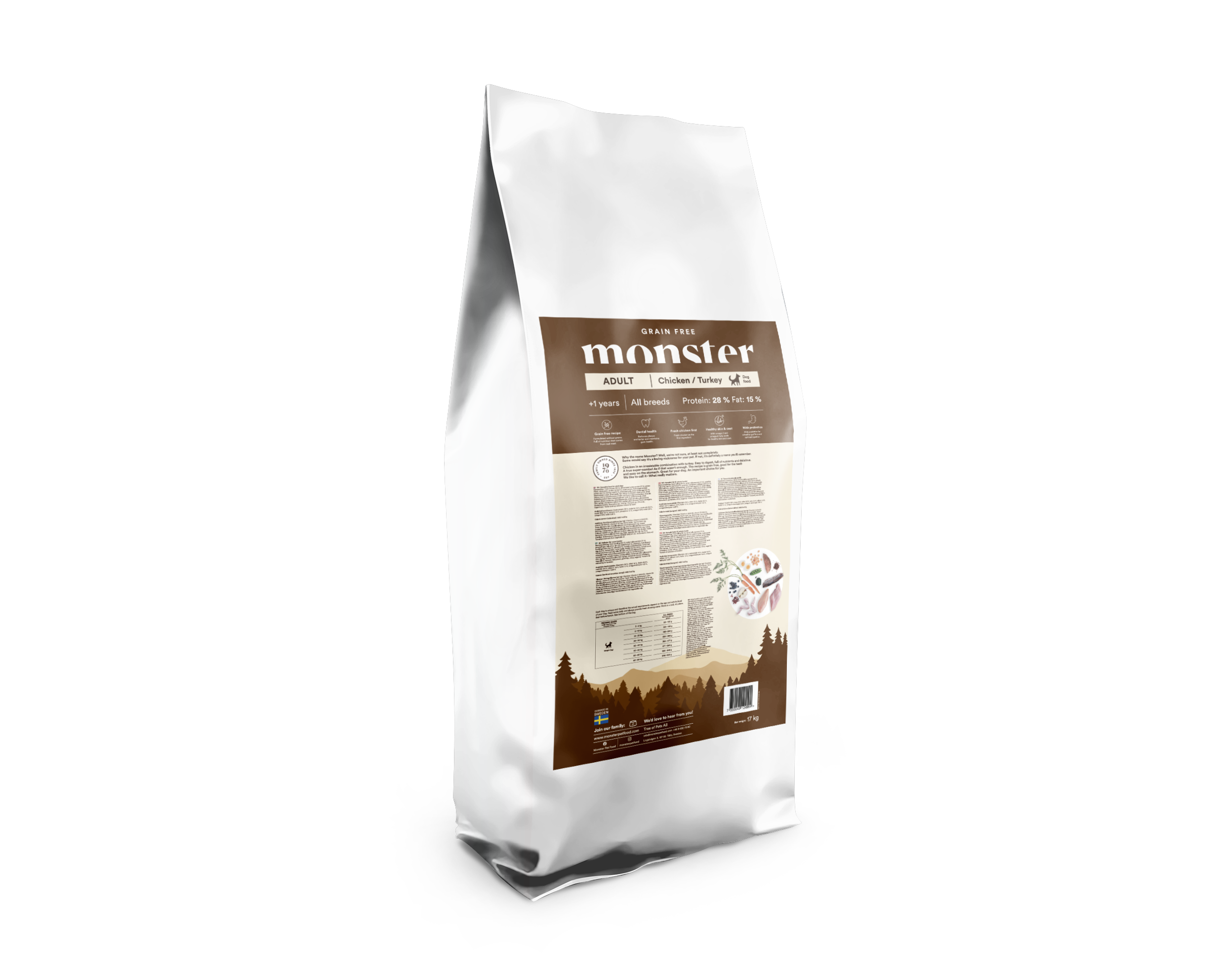 Monster Dog Grain Free Adult Chicken/Turkey 17 kg
