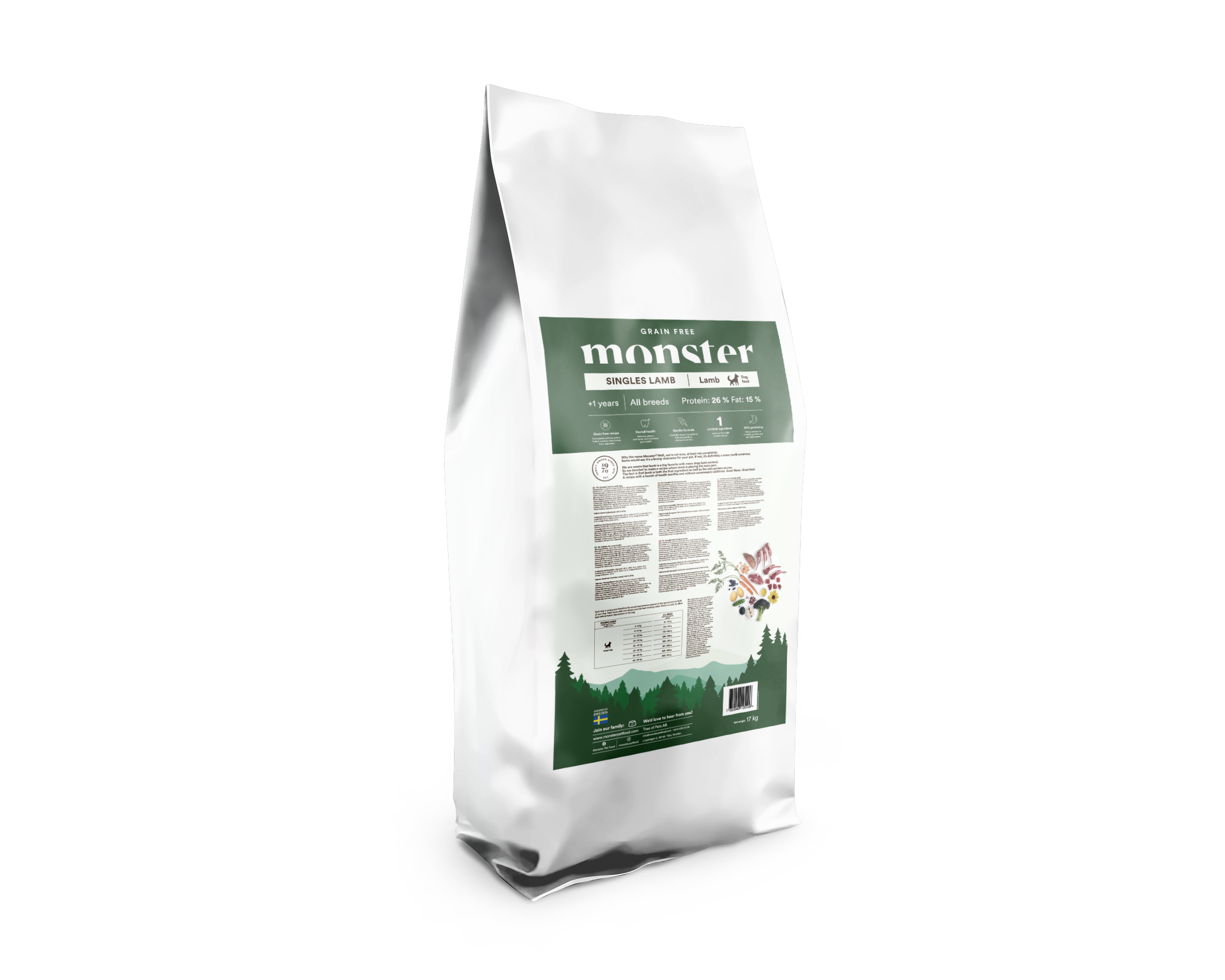 Monster Dog Grain Free Singles Lamb 17 kg