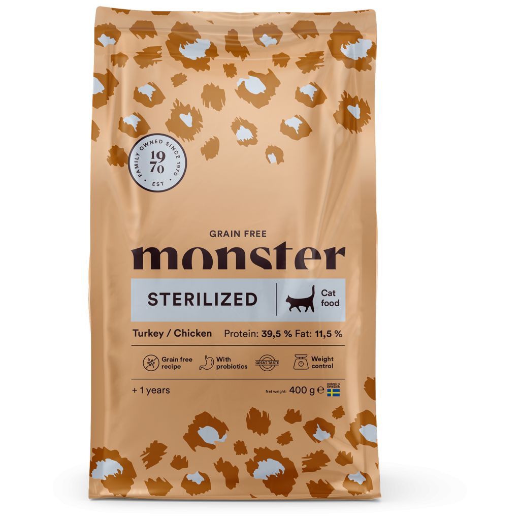 Monster Cat Grain Free Sterilized Turkey/Chicken 400 g
