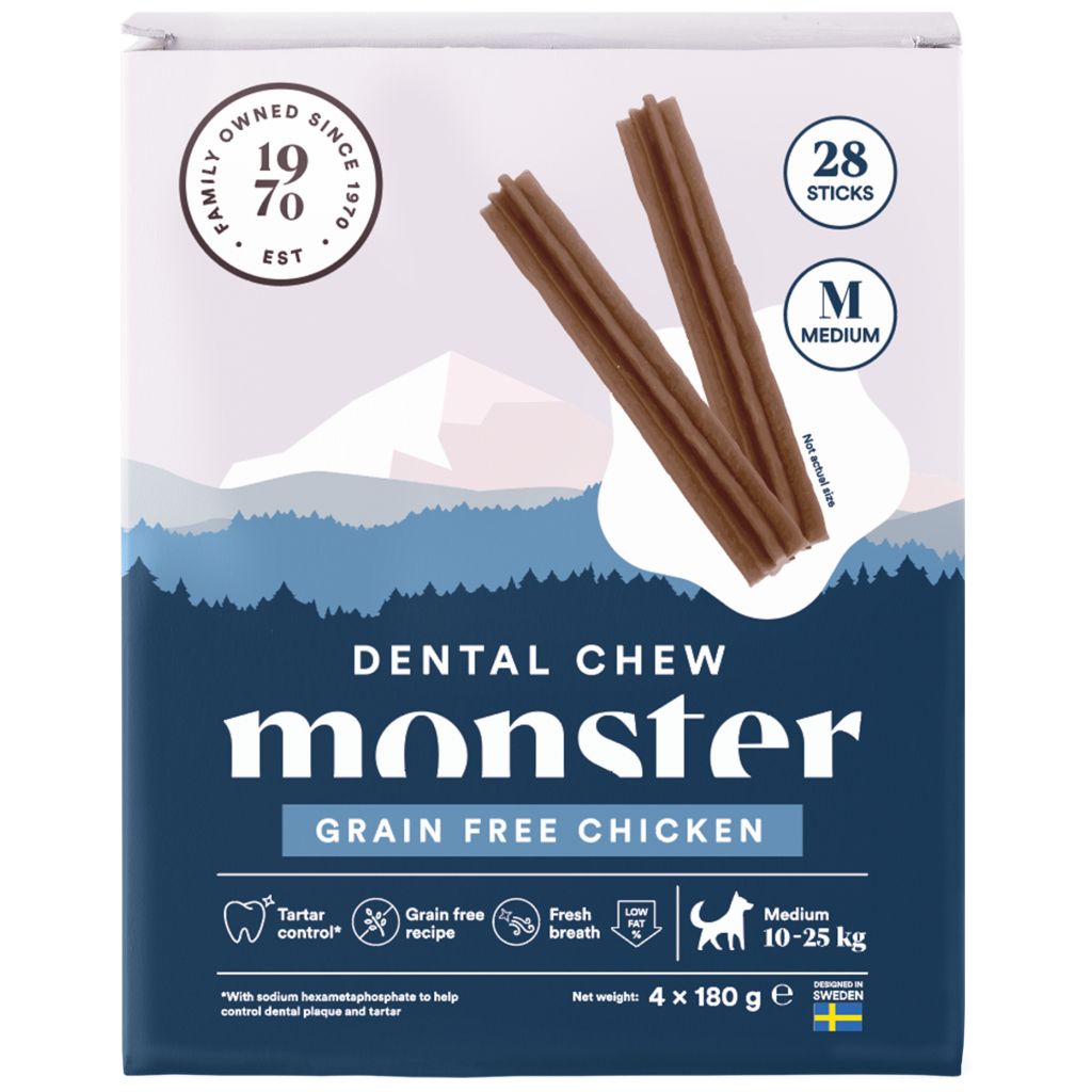 Monster Dog Dental Chew Grain Free Chicken Medium Month 28 pcs 720 g