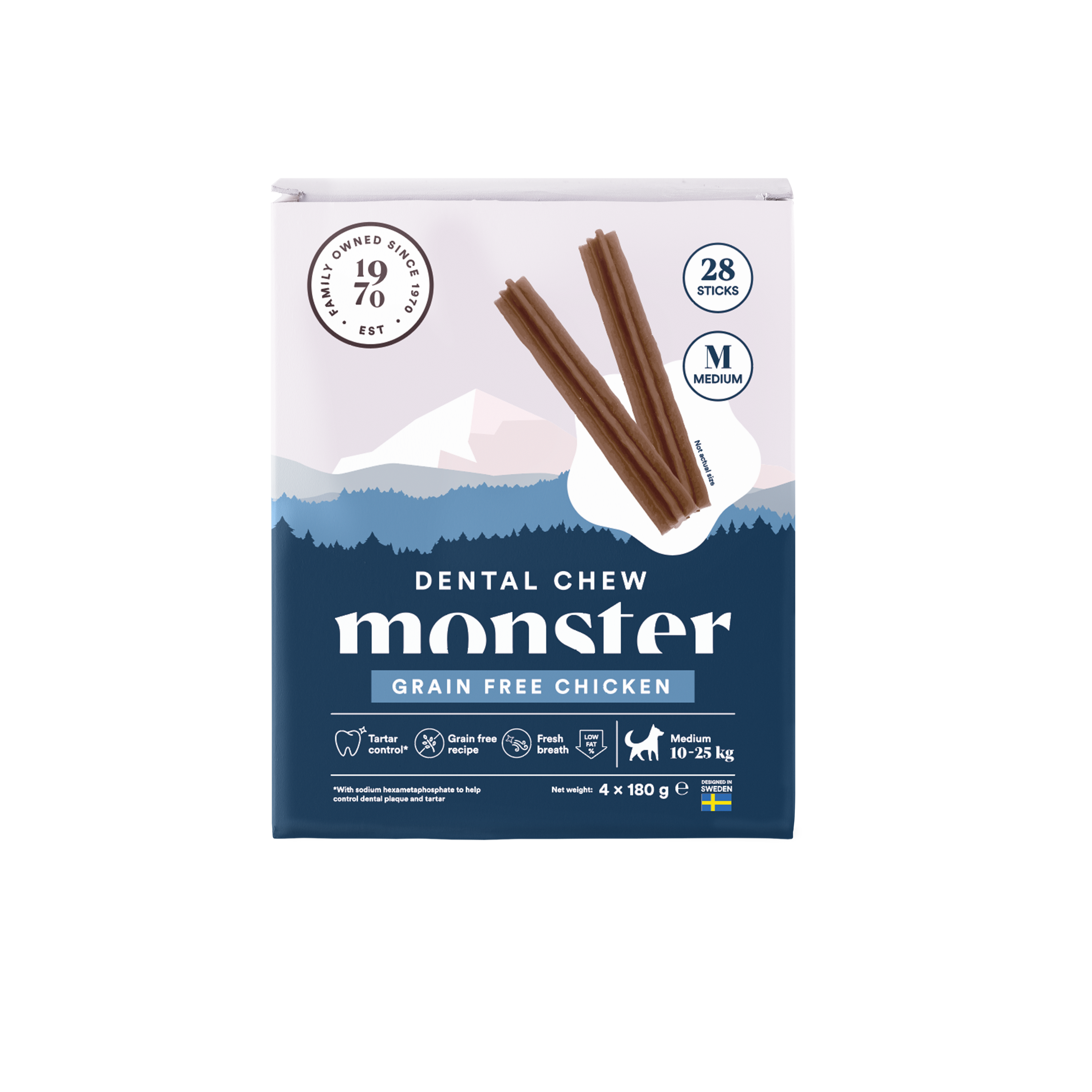 Monster Dog Dental Chew Grain Free Chicken Medium Month 28 pcs 720 g Monster Dog Dental Chew Grain Free Chicken Medium Month 28 pcs 720 g