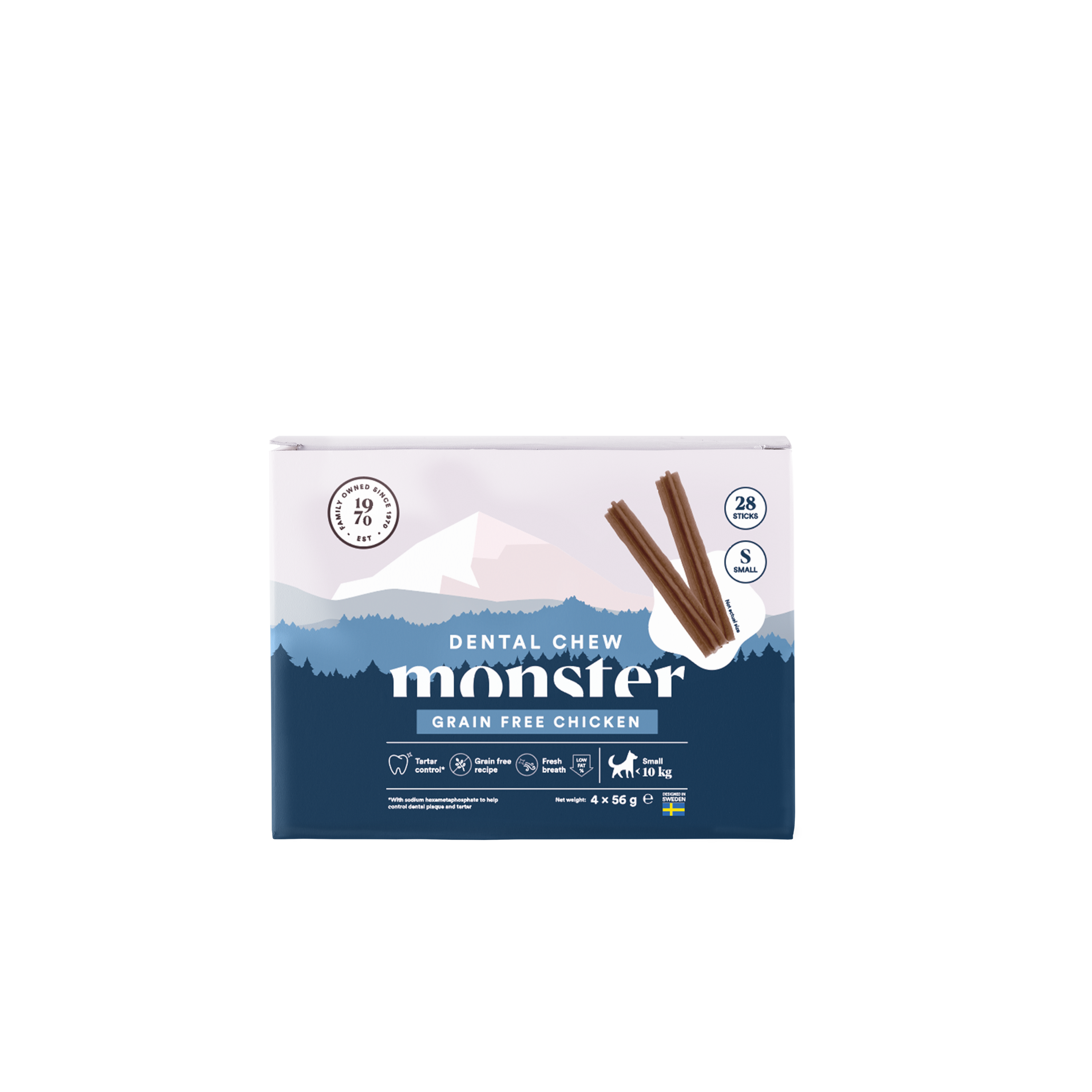 Monster Dog Dental Chew Grain Free Chicken Small Month 28 pcs 224 g