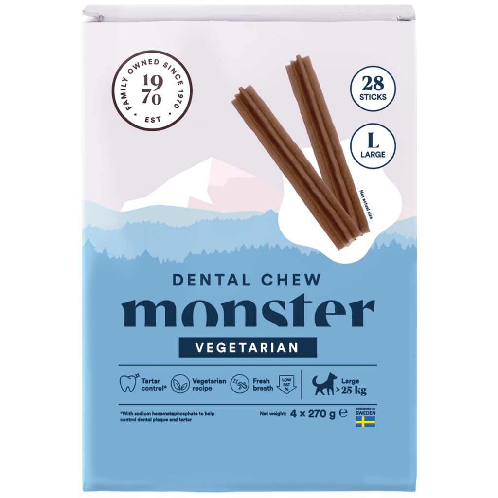 Monster Dog Dental Chew Vegetarian Large Month 28 pcs 1080 g