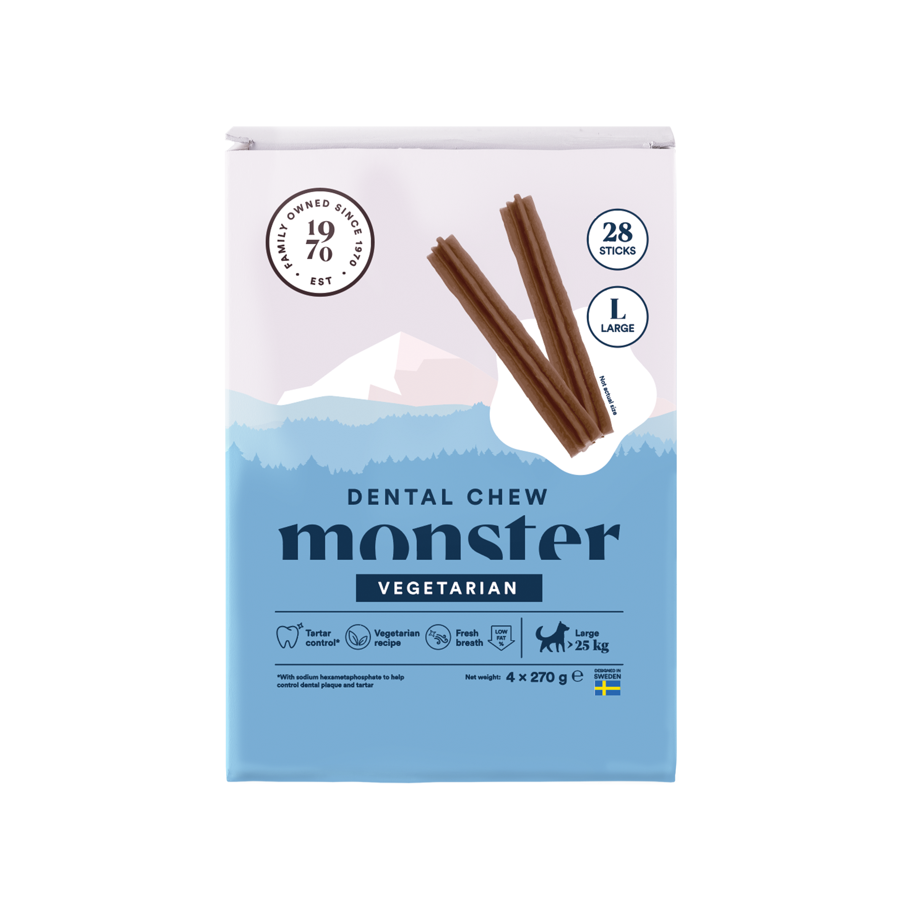 Monster Dog Dental Chew Vegetarian Large Month 28 pcs 1080 g