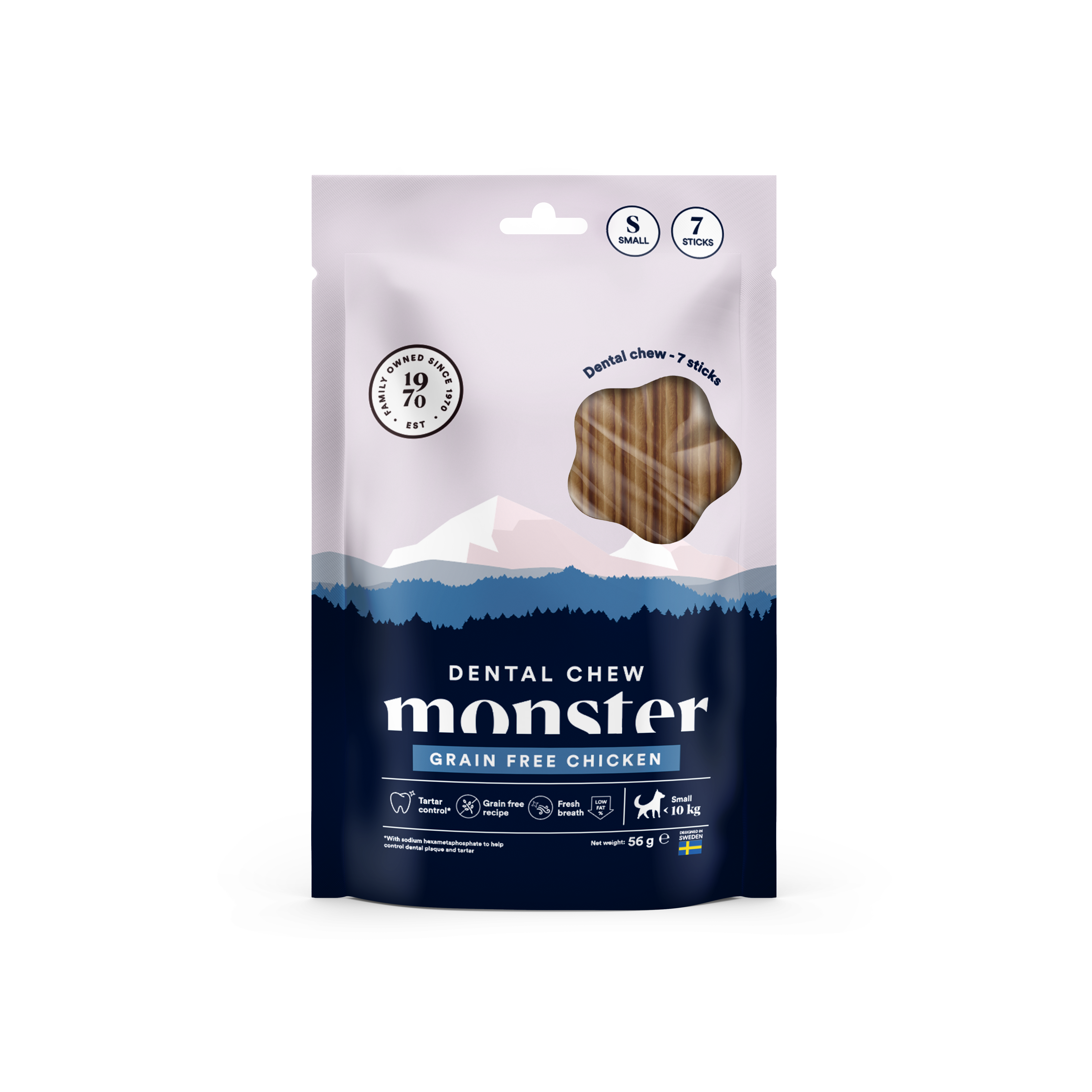 Monster Dog Dental Chew Grain Free Chicken Small Week 7 pcs 56 g