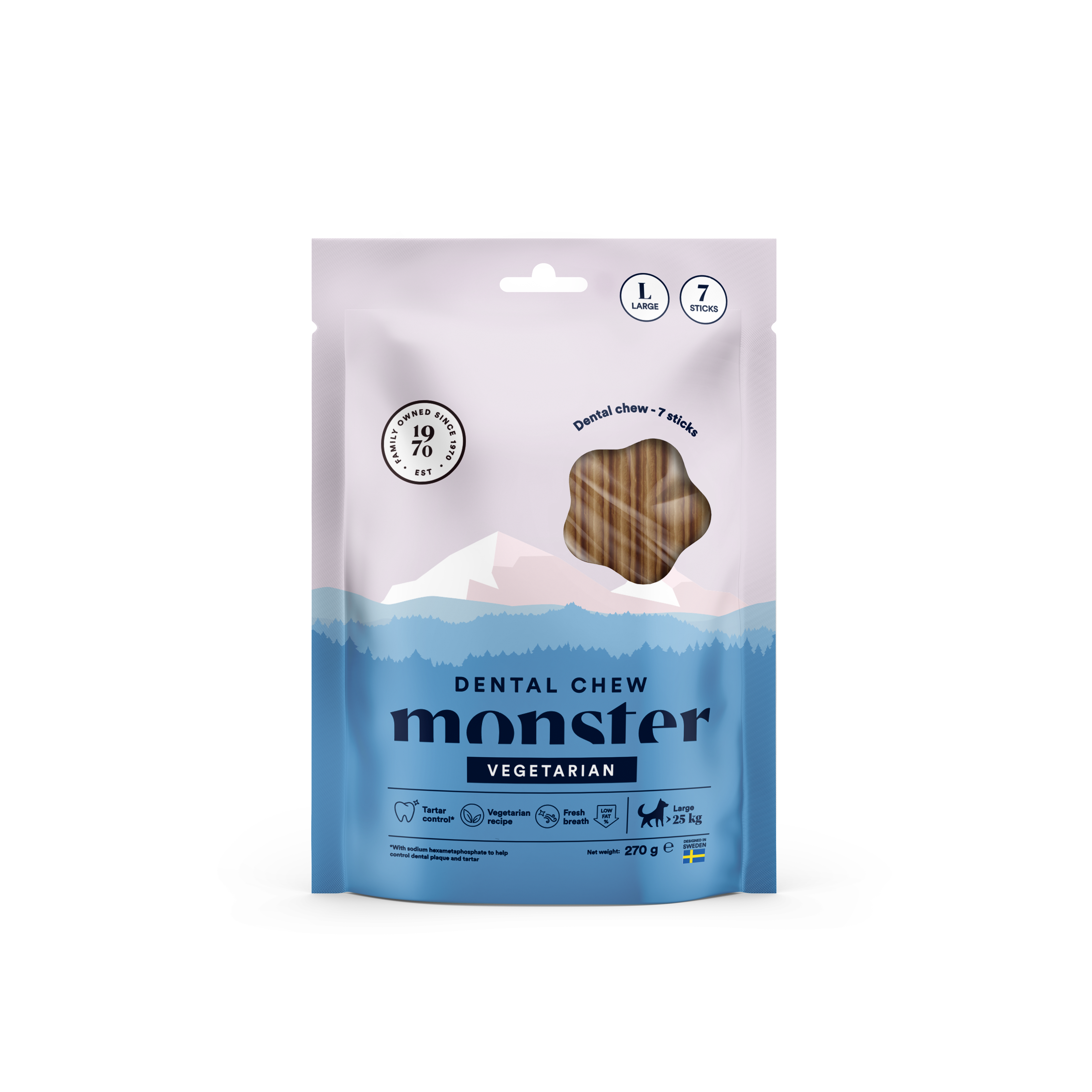 Monster Dog Dental Chew Vegetarian Large Week 7 pcs 270 g