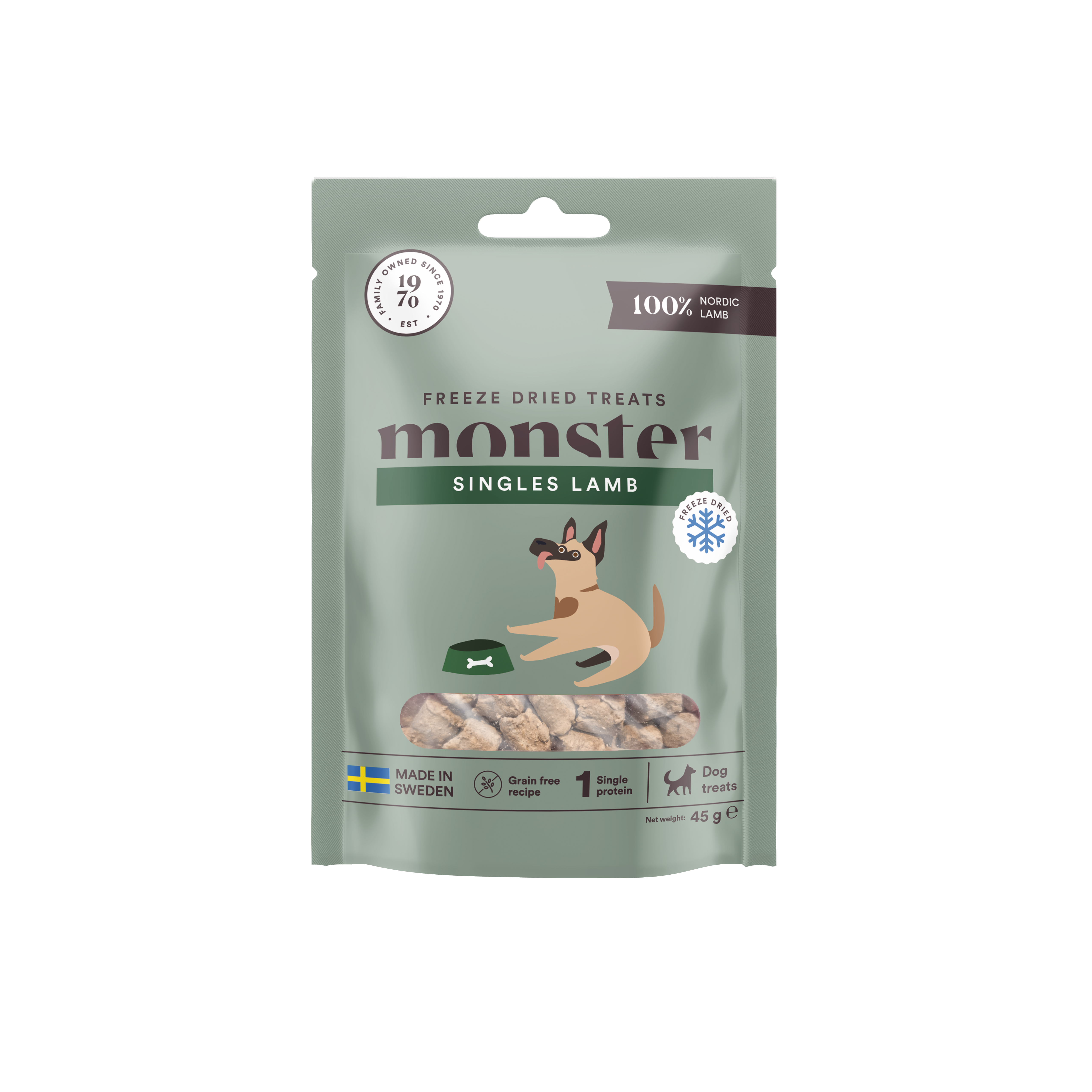 Monster Dog Treats Freeze dried Lamb 45 g