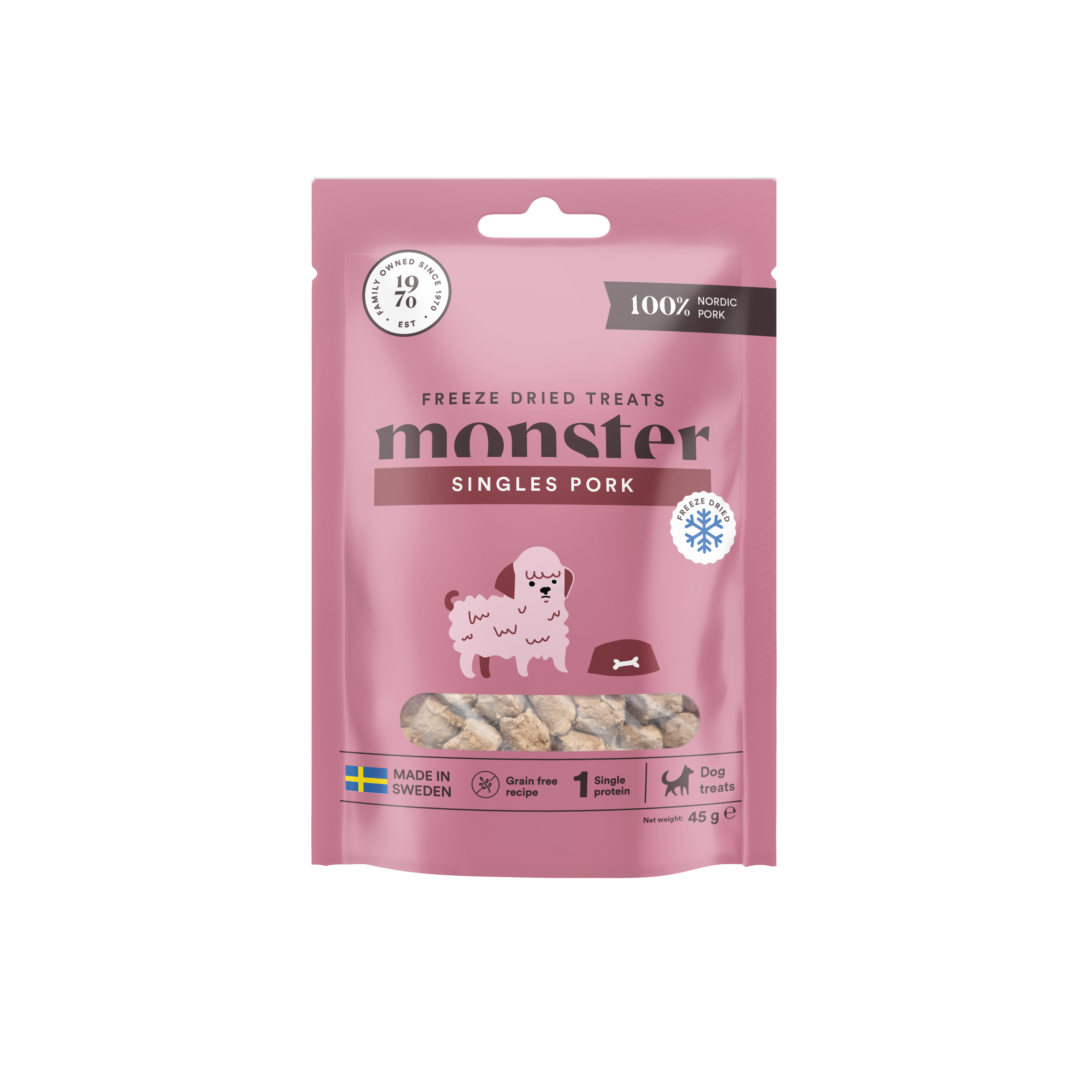 Monster Dog Treats Freeze dried Pork 45 g Monster Dog Treats Freeze dried Pork 45 g