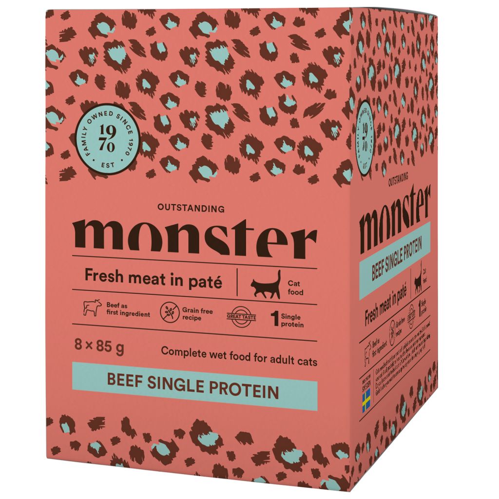 Monster Cat Pouches Adult Beef 85 g (8-pack)