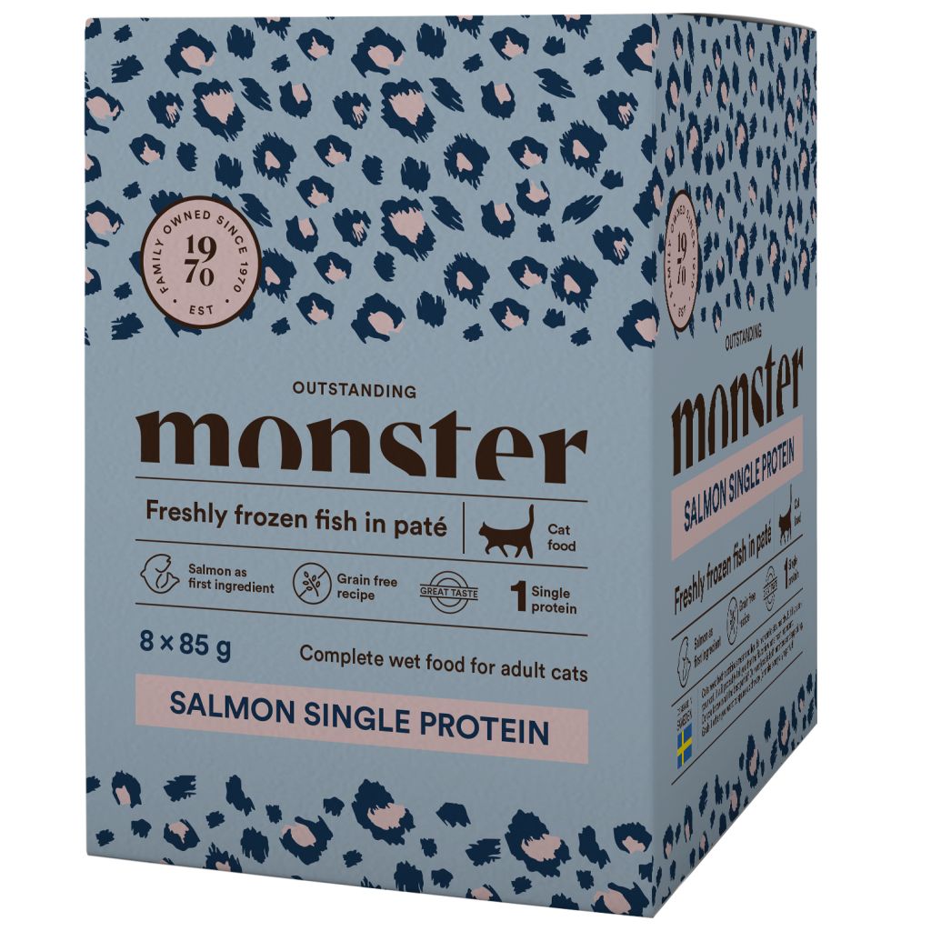 Monster Cat Pouches Adult Salmon 85 g (8-pack)
