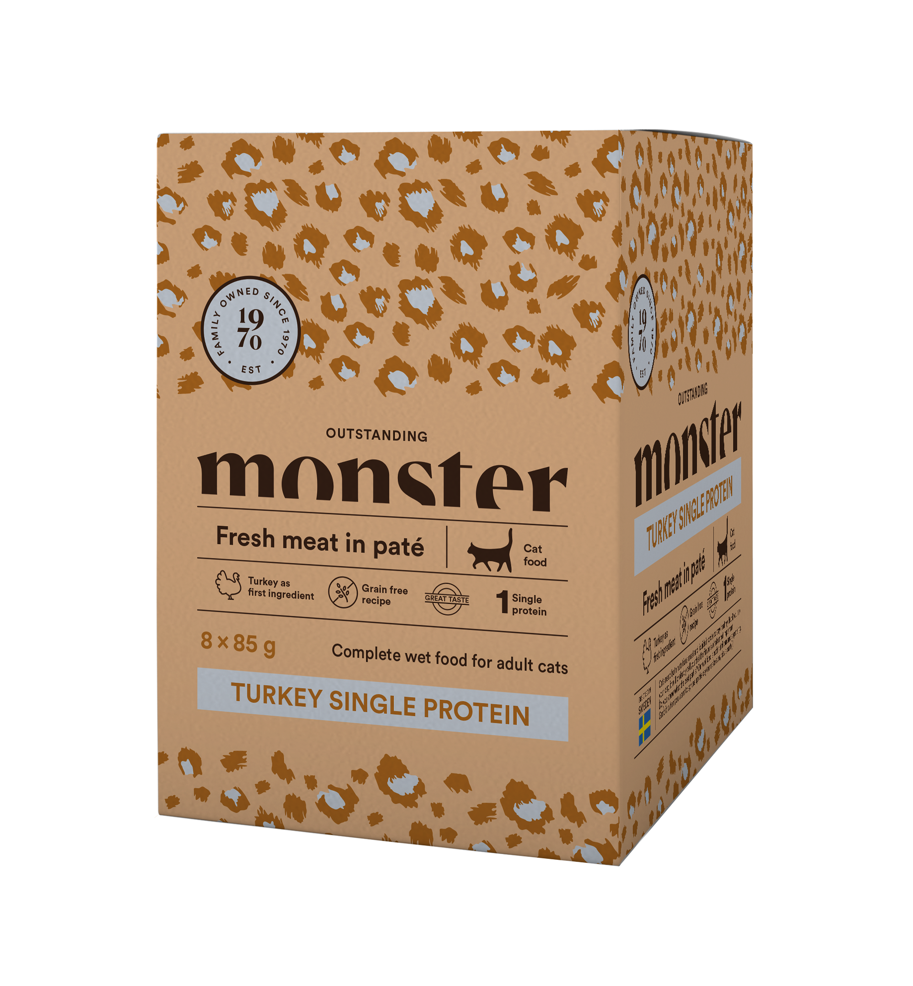 Monster Cat Pouches Adult Turkey 85 g (8-pack)