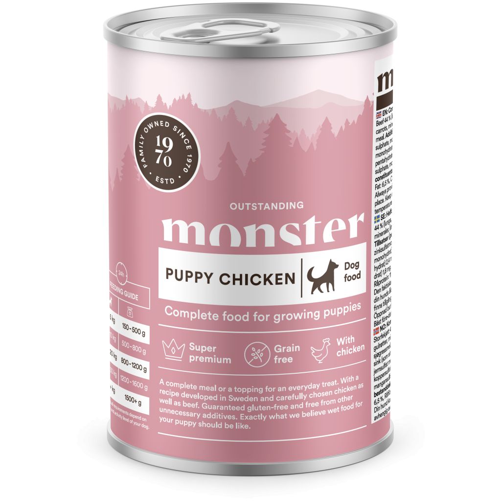 Monster Dog Puppy Chicken Can 400 g