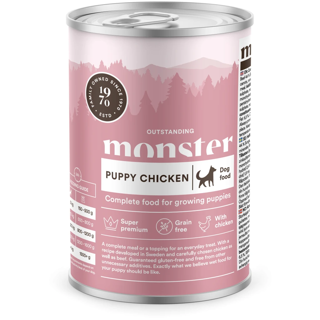 Monster Dog Puppy Chicken Can 400 g