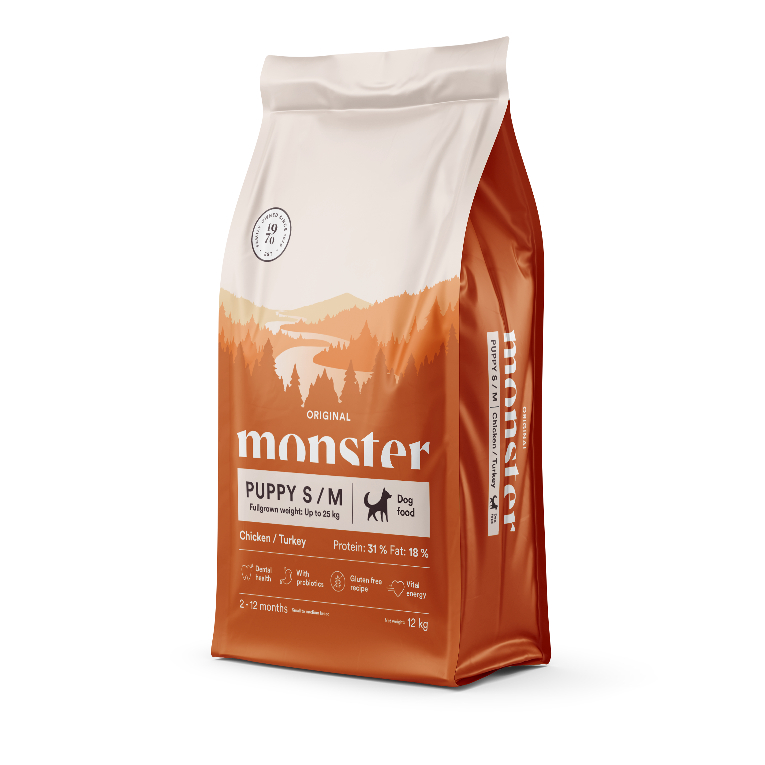 Monster Dog Original Puppy S/M Chicken/Turkey 12 kg