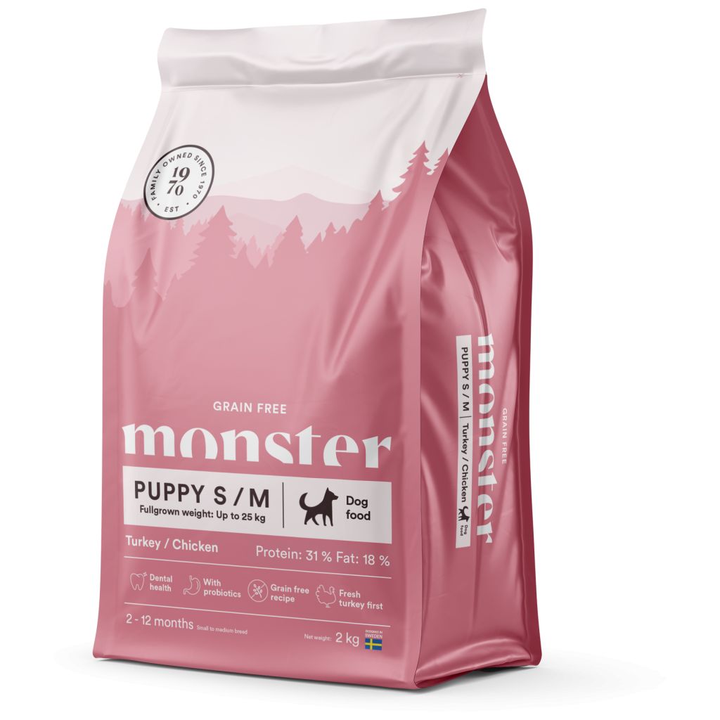 Monster Dog Grain Free Puppy S/M Turkey/Chicken 2 kg