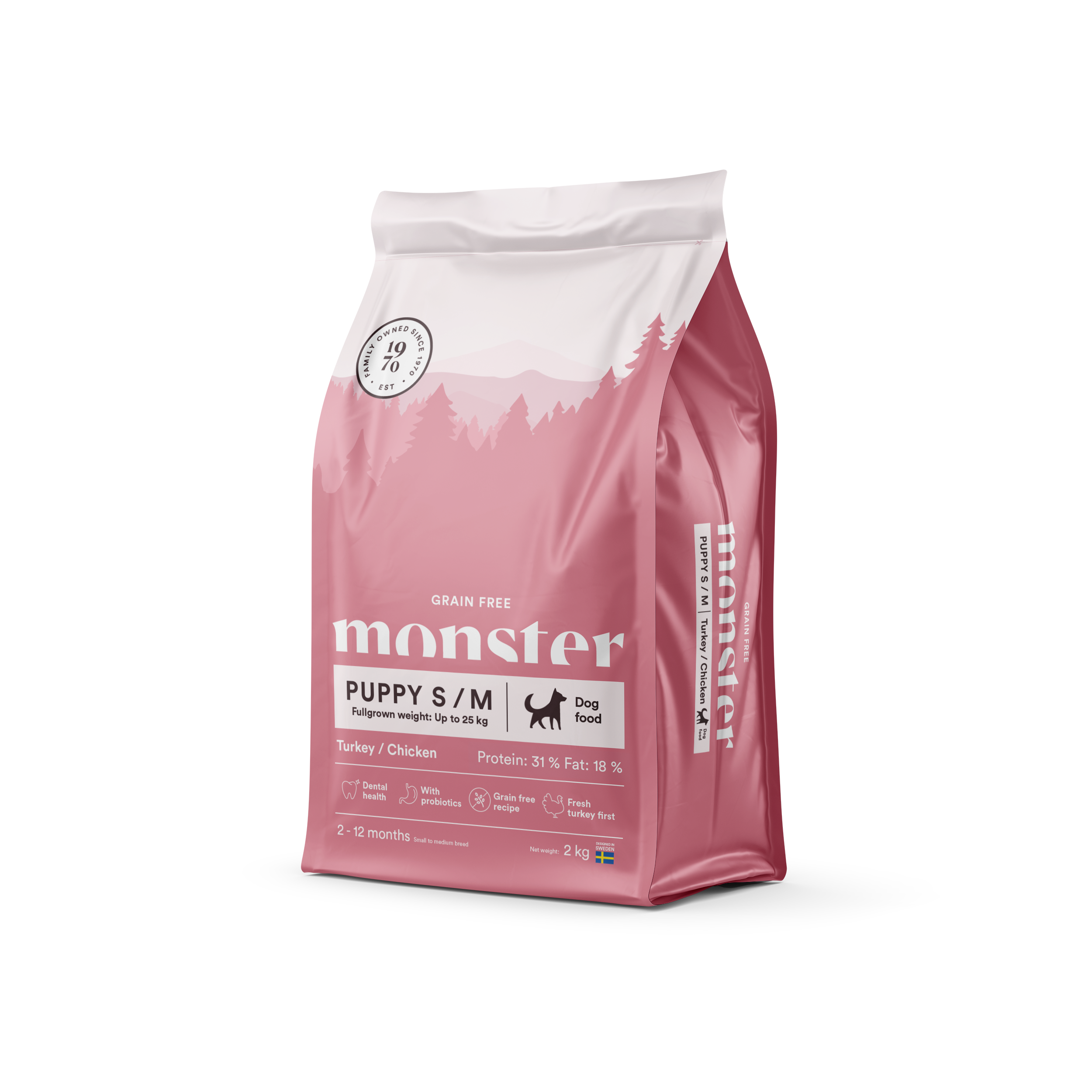 Monster Dog Grain Free Puppy S/M Turkey/Chicken 2 kg Monster Dog Grain Free Puppy S/M Turkey/Chicken 2 kg