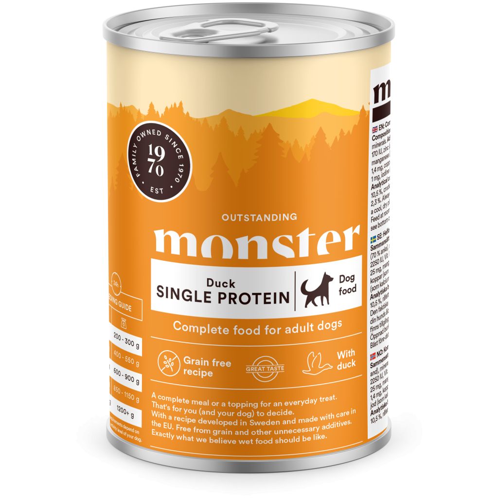 Monster Dog Adult Single Protein Duck Can 400 g